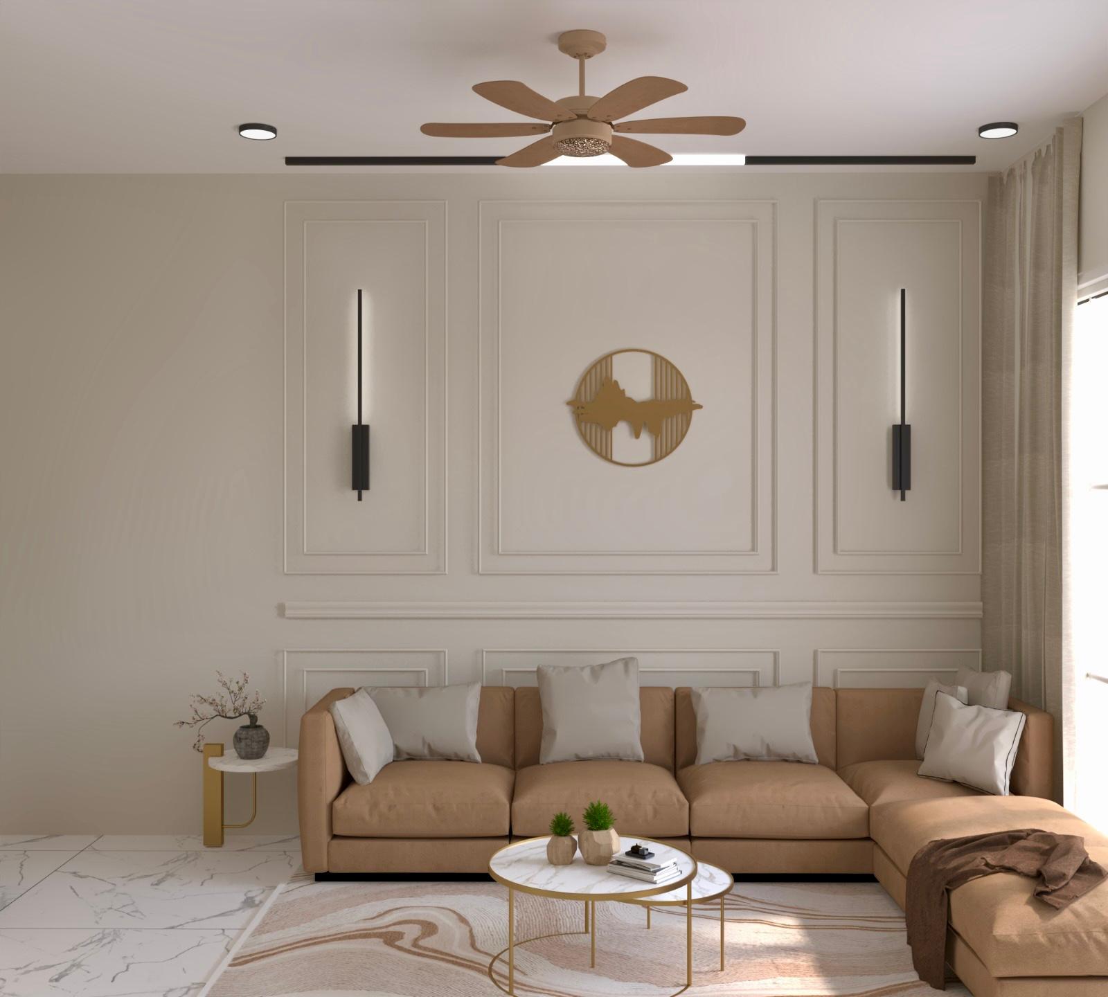 Sofa back panelling idea | Tatsavi Spaces